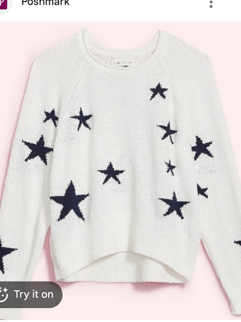 Lou & Grey for Loft Star Cropped Sweater, XS, NWT